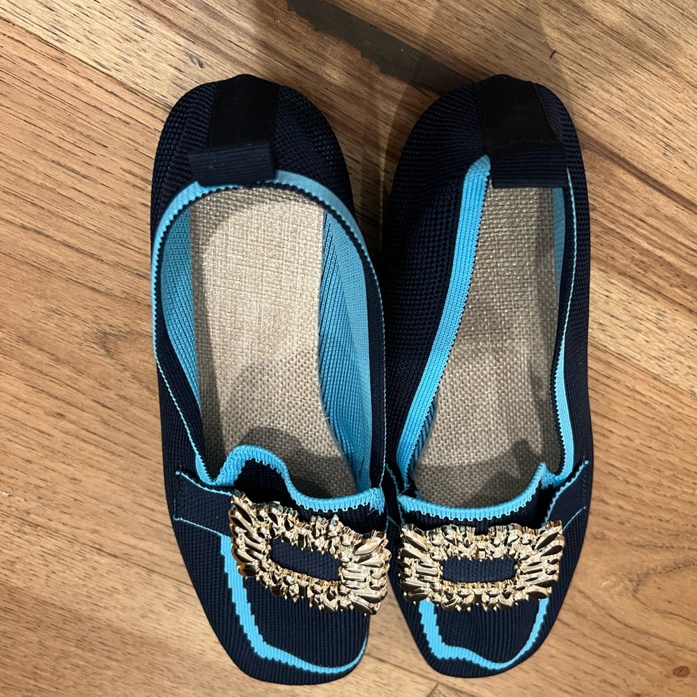 NWOT Women’s Navy Buckle Loafer 40 (9-9.5) - Picture 2 of 7